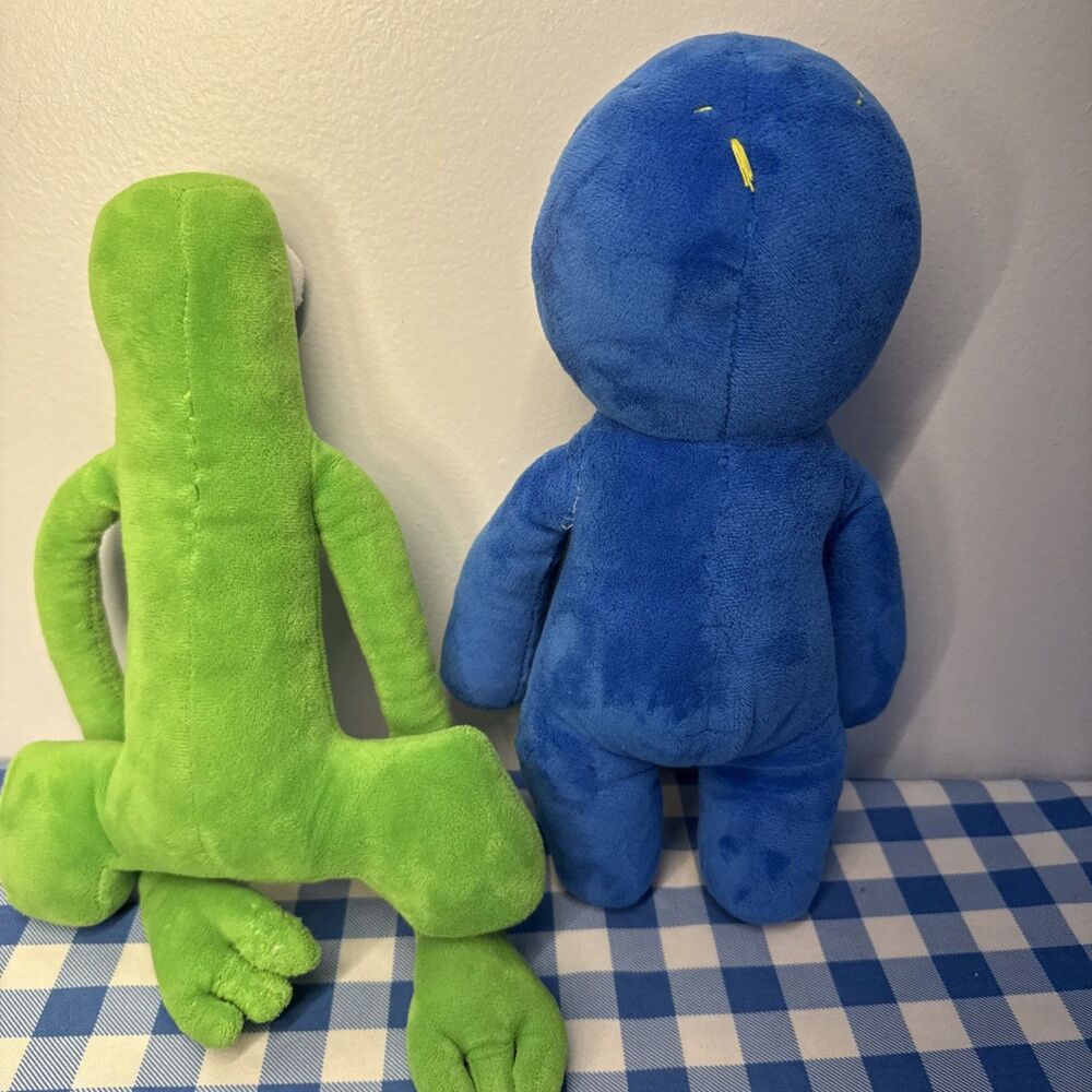 Rainbow Friends Plush Lot of 2, Blue + Green Monsters - Picture 7 of 12